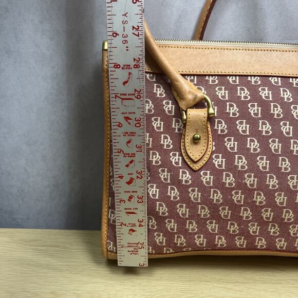 Dooney & Bourke Wayfarer Pink Tan Canvas Monogram Crossbody Bag Satchel - Picture 14 of 16